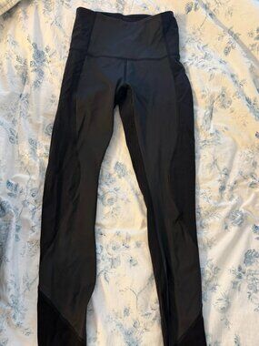 Lululemon Black Leggings with Ribbed Detailing